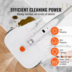 Cordless Electric Mop with Water Tank, Dual Mop Heads, 4-Microfiber Pads & Trapezoid Microfiber Pads for 40-Mins Battery