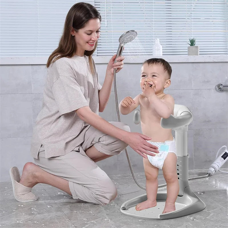 Foldable Baby & Toddler Bath Stand: Anti-Slip, Easy to Install, Standing Bath Design