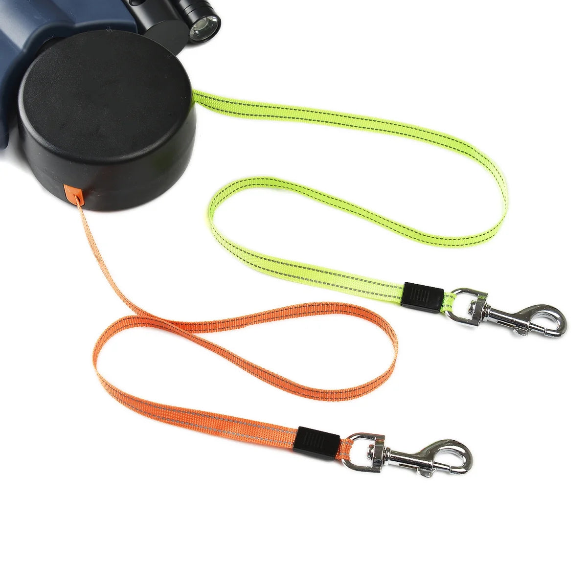Reflective 3M Retractable Dual Pet Leash Lead for Small Dogs Swivel No Double Dog Walking Leash with Lights